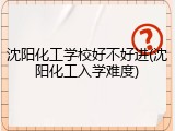 沈阳化工学校好不好进(沈阳化工入学难度)