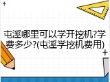 屯溪哪里可以学开挖机?学费多少?(屯溪学挖机费用)