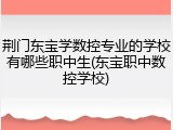 荆门东宝学数控专业的学校有哪些职中生(东宝职中数控学校)