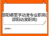 邵阳哪里学动漫专业职高(邵阳动漫职高)