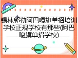 锡林郭勒阿巴嘎旗单招培训学校正规学校有那些(阿巴嘎旗单招学校)