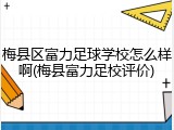 梅县区富力足球学校怎么样啊(梅县富力足校评价)