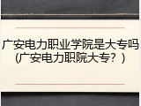 广安电力职业学院是大专吗(广安电力职院大专？)