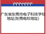 广东省东莞市电子科技学校地址(东莞电校地址)