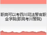 职高可以考四川司法警官职业学院(职高考川警院)