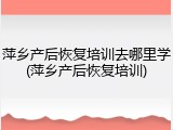 萍乡产后恢复培训去哪里学(萍乡产后恢复培训)
