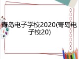 青岛电子学校2020(青岛电子校20)