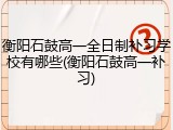 衡阳石鼓高一全日制补习学校有哪些(衡阳石鼓高一补习)