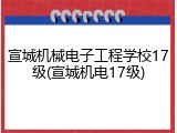 宣城机械电子工程学校17级(宣城机电17级)