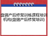 盘锦产后修复训练课程培训机构(盘锦产后修复培训)