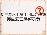 初三考不上高中可以出国吗男生(初三留学可行)