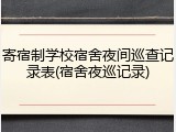 寄宿制学校宿舍夜间巡查记录表(宿舍夜巡记录)