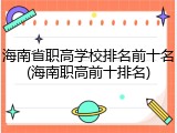 海南省职高学校排名前十名(海南职高前十排名)