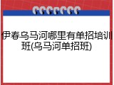 伊春乌马河哪里有单招培训班(乌马河单招班)