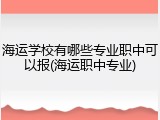 海运学校有哪些专业职中可以报(海运职中专业)