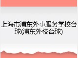 上海市浦东外事服务学校台球(浦东外校台球)