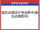 崇左动漫设计专业职中(崇左动漫职中)