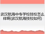 武汉航海中专学校技校怎么样啊(武汉航海技校如何)
