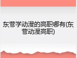 东营学动漫的高职哪有(东营动漫高职)