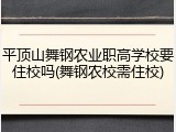 平顶山舞钢农业职高学校要住校吗(舞钢农校需住校)