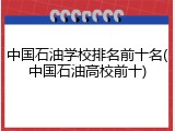 中国石油学校排名前十名(中国石油高校前十)