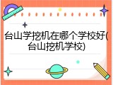 台山学挖机在哪个学校好(台山挖机学校)