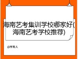海南艺考集训学校哪家好(海南艺考学校推荐)