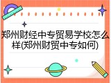 郑州财经中专贸易学校怎么样(郑州财贸中专如何)