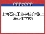 上海石化工业学校介绍(上海石化学校)