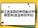 湛江遂溪县的单招集训学校哪里有(遂溪单招学校)