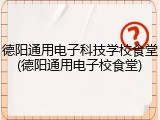 德阳通用电子科技学校食堂(德阳通用电子校食堂)