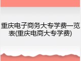 重庆电子商务大专学费一览表(重庆电商大专学费)