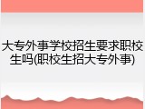 大专外事学校招生要求职校生吗(职校生招大专外事)