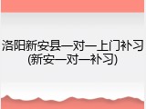 洛阳新安县一对一上门补习(新安一对一补习)