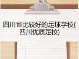四川省比较好的足球学校(四川优质足校)