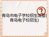 青岛市电子学校招生简章(青岛电子校招生)