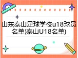 山东泰山足球学校u18球员名单(泰山U18名单)