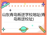 山东青岛叛逆学校地址(青岛叛逆校址)