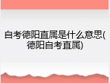 自考德阳直属是什么意思(德阳自考直属)
