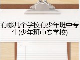 有哪几个学校有少年班中专生(少年班中专学校)
