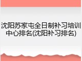 沈阳苏家屯全日制补习培训中心排名(沈阳补习排名)