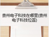 贵州电子科技在哪里(贵州电子科技位置)