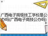广西电子高级技工学校是公办吗(广西电子高技公办吗)
