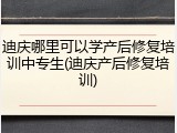 迪庆哪里可以学产后修复培训中专生(迪庆产后修复培训)