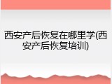 西安产后恢复在哪里学(西安产后恢复培训)