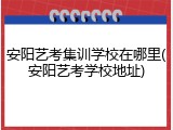安阳艺考集训学校在哪里(安阳艺考学校地址)