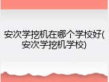 安次学挖机在哪个学校好(安次学挖机学校)