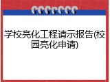 学校亮化工程请示报告(校园亮化申请)