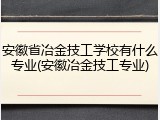安徽省冶金技工学校有什么专业(安徽冶金技工专业)