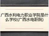 广西水利电力职业学院是什么学校(广西水电职院)